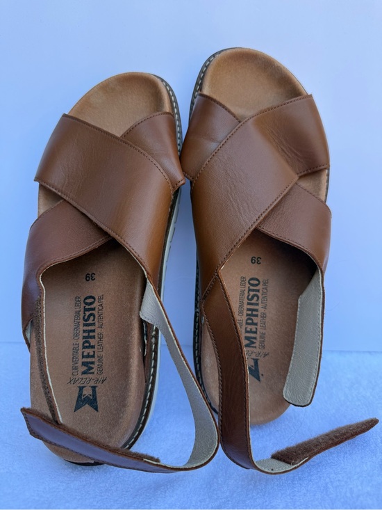 Mephisto Men’s Brown Leather Slingback Sandals with Cream Sole main image 5